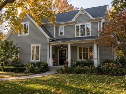 An established family home in autumn
